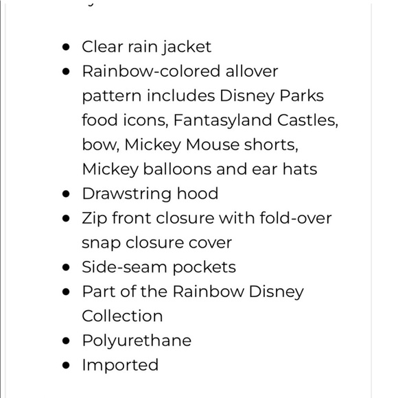 Disney’s Rainbow Mickey and Snacks Clear Raincoat - Picture 7 of 14